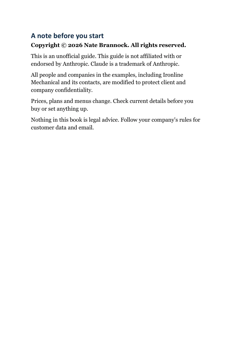 A note before you start